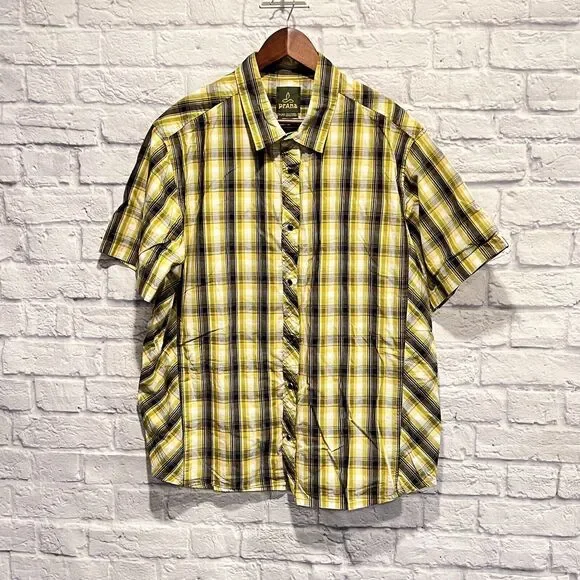 Lot Of 2 PrAna Mens Breathe Pearl Snap Plaid Button Up Short Sleeve Shirt Sz XL - Picture 3 of 10